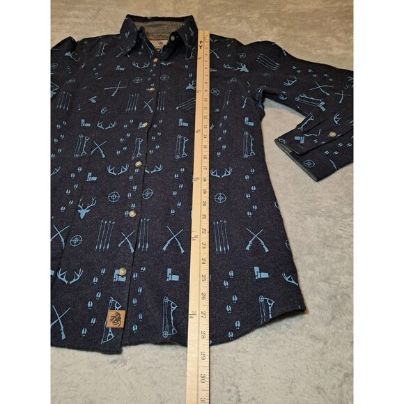 Legendary Whitetails Unisex Large Navy Blue Heavy Flannel Shirt Hunting Outdoor - Picture 6 of 10